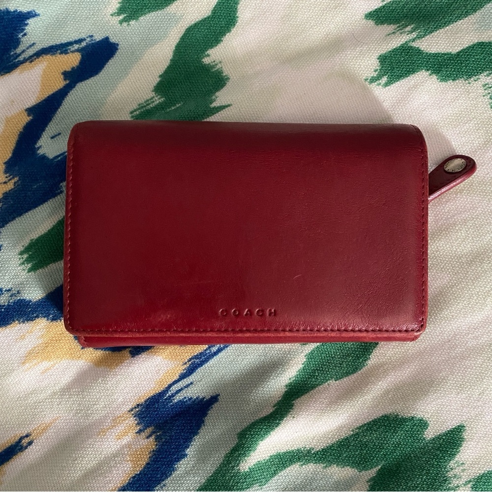 SOLD-Coach Burgundy Leather Wallet